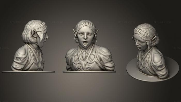 Бюсты монстры и герои (Принцесса Зельда (2), BUSTH_0754) 3D модель для ЧПУ станка